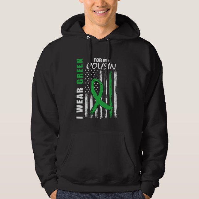 I Wear Green For My Cousin Kidney Disease Awarenes Hoodie (Front)