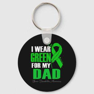 I Wear Green For My Dad Brain Disabilities Awarene Key Ring