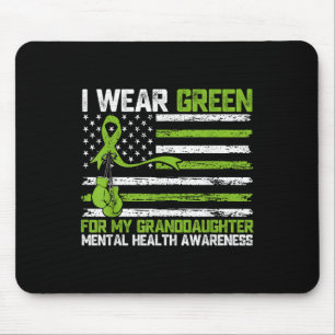 I Wear Green For My Granddaughter Mental Health Aw Mouse Pad