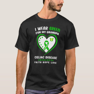 I Wear Green For My Grandpa Celiac Disease Awarene T-Shirt