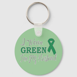 I Wear Green For My Husband (Green Ribbon) Key Ring