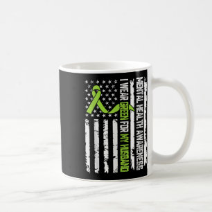 I Wear Green For My Husband Mental Health Awarenes Coffee Mug