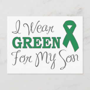 I Wear Green For My Son (Green Awareness Ribbon) Postcard