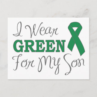 I Wear Green For My Son (Green Awareness Ribbon) Postcard