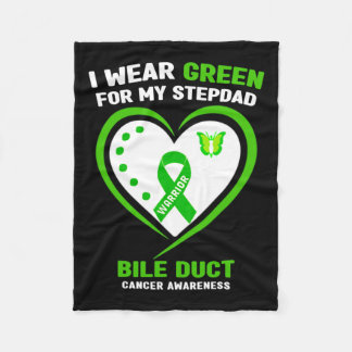 I Wear Green For My Stepdad Bile Duct Cancer Aware Fleece Blanket