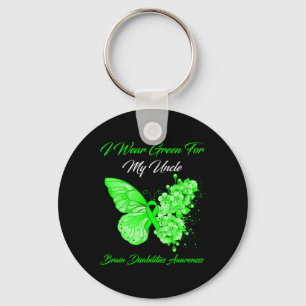I Wear Green For My Uncle Brain Disabilities Aware Key Ring