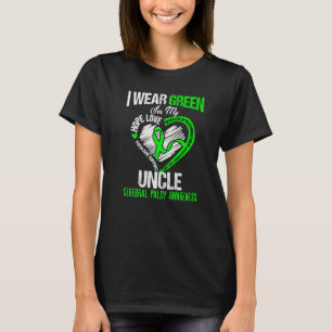 I wear green for my uncle cerebral palsy green rib T-Shirt
