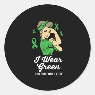 I Wear Green For Someone I Love TBI For Women Classic Round Sticker