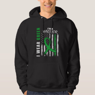 I Wear Green Kidney Disease Warrior Awareness USA  Hoodie