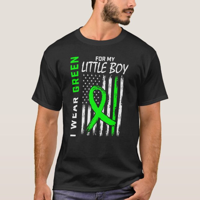 I Wear Green Little Boy Son Kidney Disease Awarene T-Shirt (Front)
