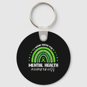 I Wear Green Mental Health Awareness Men Women Key Ring