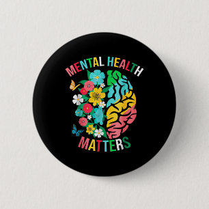 I Wear Green Mental Health Awareness S Support War 6 Cm Round Badge