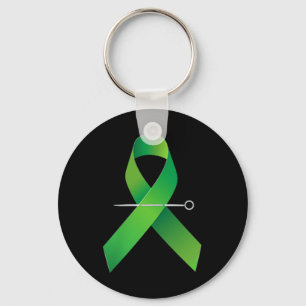 I Wear Green Ribbon American Flag Mental Health Aw Key Ring