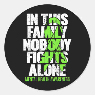 I Wear Green Ribbon Fight The Stigma Mental Health Classic Round Sticker