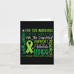 I Wear Green Ribbon Promote Mental Health Awarenes Card