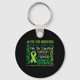 I Wear Green Ribbon Promote Mental Health Awarenes Key Ring