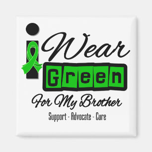 I Wear Green Ribbon (Retro) - Brother Magnet