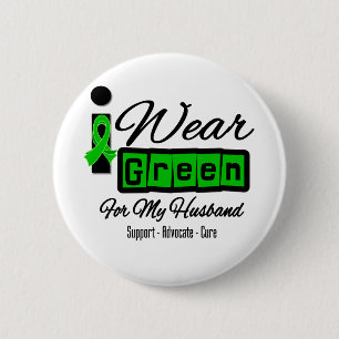I Wear Green Ribbon (Retro) - Husband 6 Cm Round Badge