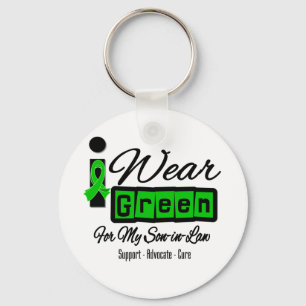 I Wear Green Ribbon (Retro) - Son-in-Law Key Ring
