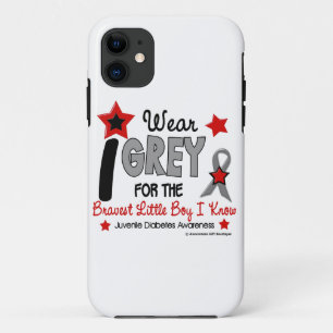 I Wear Grey 12 Bravest Little Boy Juv Diabetes iPhone 11 Case