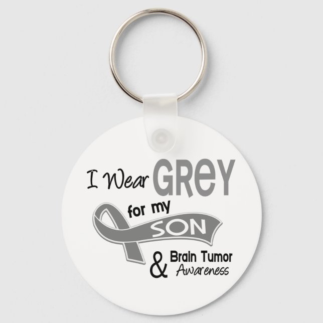 I Wear Grey 42 Son Brain Tumour Key Ring (Front)