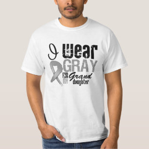I Wear Grey Awareness Ribbon For My Granddaughter T-Shirt