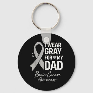 I Wear Grey Dad Brain Cancer Awareness Key Ring