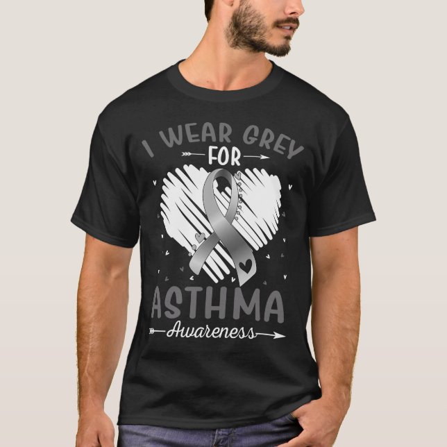 I Wear Grey For ASTHMA Awareness T-Shirt (Front)