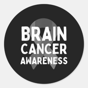 I Wear Grey For Brain Tumour Awareness Grey S Ribb Classic Round Sticker
