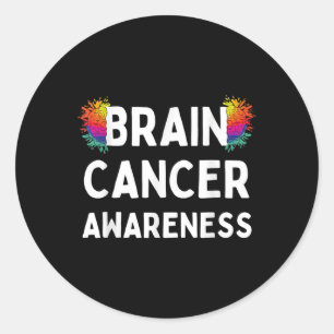 I Wear Grey For Brain Tumour Awareness Grey S Ribb Classic Round Sticker