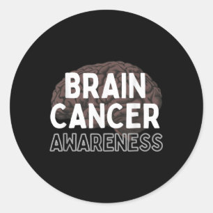 I Wear Grey For Brain Tumour Awareness Grey S Ribb Classic Round Sticker