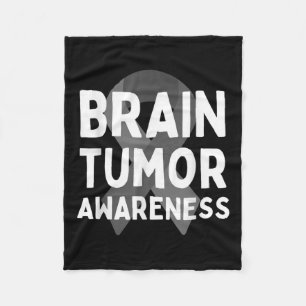 I Wear Grey For Brain Tumour Awareness Grey S Ribb Fleece Blanket