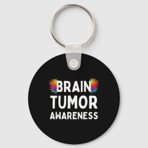 I Wear Grey For Brain Tumour Awareness Grey S Ribb Key Ring