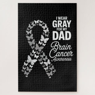 I wear Grey for my Dad - Brain Cancer Awareness Jigsaw Puzzle