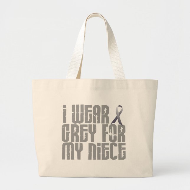 I Wear Grey For My Niece 16 Large Tote Bag (Front)