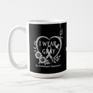 I Wear Grey For Parkinson's Awareness Warrior Coffee Mug