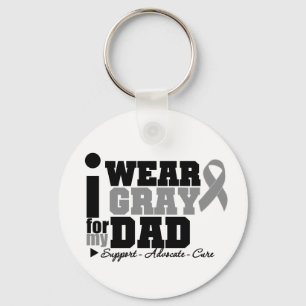I Wear Grey Ribbon For My Dad Key Ring