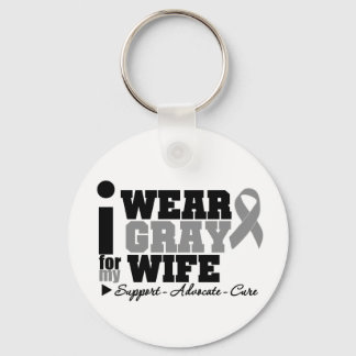 I Wear Grey Ribbon For My Wife Key Ring