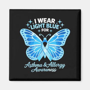 I Wear Light Blue For Asthma And Allergy Awareness Magnet