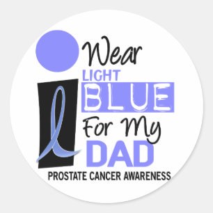 I Wear Light Blue For My Dad 9 PC Classic Round Sticker
