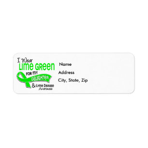 I Wear Lime Green 42 Daughter Lyme Disease Return Address Label