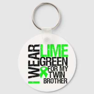 I Wear Lime Green For My Twin Brother Lymphoma Key Ring