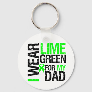 I Wear Lime Green Ribbon For My Dad Lymphoma Key Ring