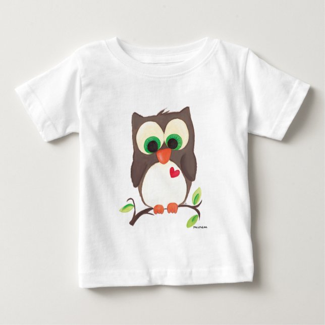 'I wear my heart on my owl' kids tee (Front)