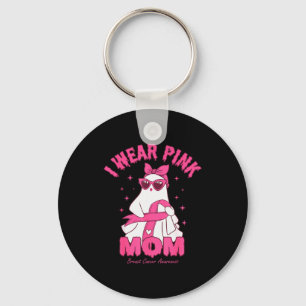 I Wear Nk For My Mom Boo Ghost Breast Cancer Aware Key Ring