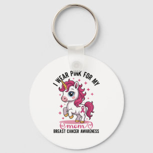 I Wear Nk For My Mum Unicorn Breast Cancer Awarene Key Ring