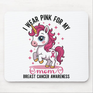 I Wear Nk For My Mum Unicorn Breast Cancer Awarene Mouse Pad