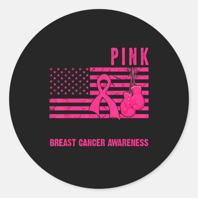 I Wear Nk For My Wife Breast Cancer Husband Cancer Classic Round Sticker (Front)