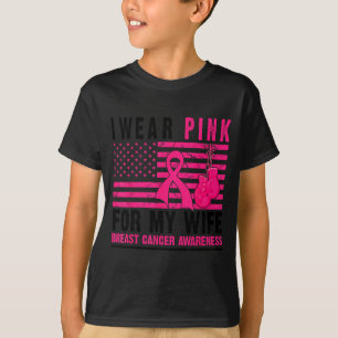 I Wear Nk For My Wife Breast Cancer Husband Cancer T-Shirt