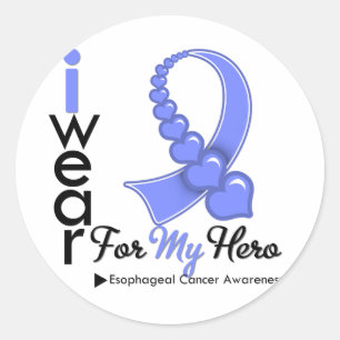 I Wear Oesophageal Cancer Ribbon For My Hero Classic Round Sticker
